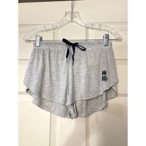 Psycho Bunny Women's Gray Soft Knit Side Scoop Pull-on Flowy Lounge Shorts